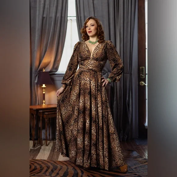 Trashy Diva Leopard-Print Maxi Gene Dress in Tan and Brown - Picture 7 of 9